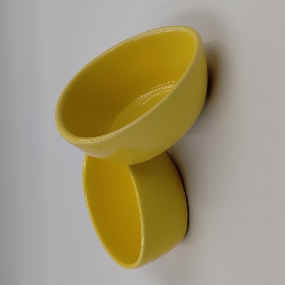 Crate & Barrel Egg Cups Easter Yellow Ceramic Small Cups